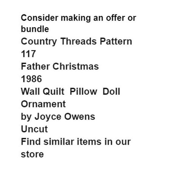 Country Threads 117 Father Christmas Pattern Holiday Home Decor Versatile - Picture 3 of 5